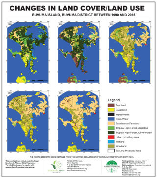 Changes in Land Cover / Land Use Buvuma Island, Buvuma district between 1990 & 2015