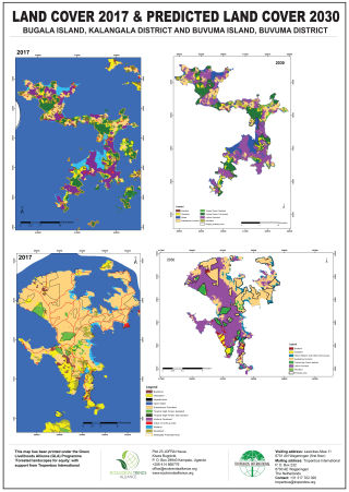 Land Cover 2017 & Predicted Land cover 2030, Bugala Island, Kalangala District & Buvuma Island, BUvuma disctrict